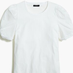 JCrew Puffy Sleeve Tee (White)